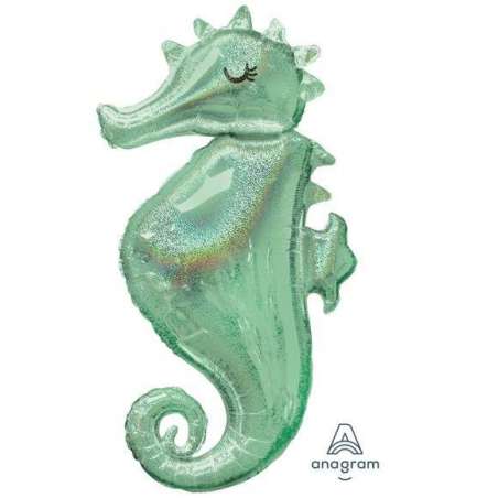 Palloncino in Foil 38" Super Shape Cavalluccio Marino Olografico Pesci e Mare