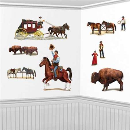 Decorazione Adesive da Parete Scenario Country Festa Tema Country