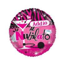 Palloncino in Foil 18" Fucsia e Nero "Addio al Nubilato" Messaggi Speciali