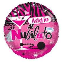 Palloncino in Foil 18" Fucsia e Nero "Addio al Nubilato" Messaggi Speciali