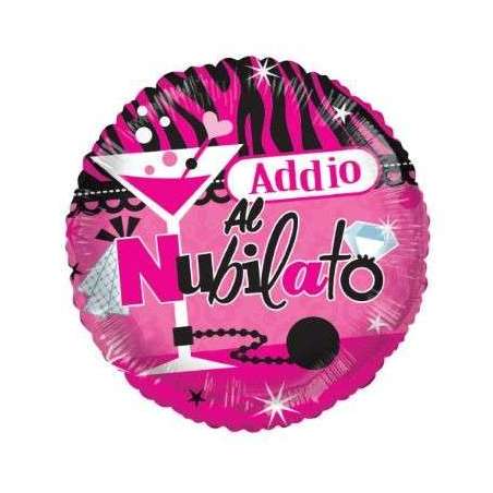 Palloncino in Foil 18" Fucsia e Nero "Addio al Nubilato" Messaggi Speciali