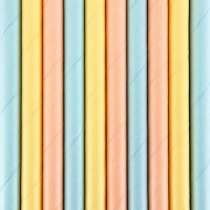Cannuccia di Carta Color Pastello "Summer Time" 10pz Cannucce