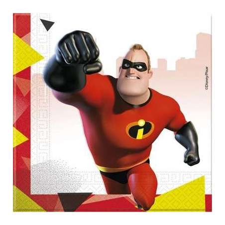 Tovagliolo di Carta 33x33cm con "Gli Incredibili 2" 20pz Gli Incredibili 2