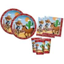 Tovagliolo di Carta 33x33cm Western "Cowboy" 20pz Festa Tema Country