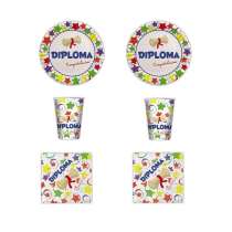 Tovagliolo di Carta 33x33cm Diploma "Congratulazioni" 20pz Rientro a Scuola