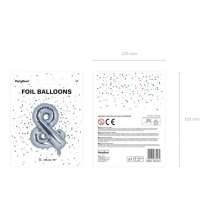 Palloncino in Foil 14" Lettera "&" Argento Lettere Medie Argento 14"/35cm
