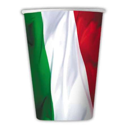 Bicchiere di Carta 250ml Tricolore Italia 8pz Italia