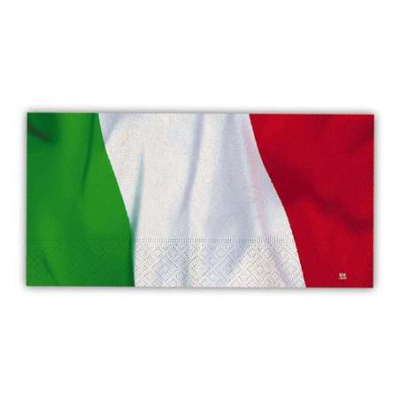 Tovagliolo di Carta 33x33cm con Bandiera Tricolore dell'Italia 16pz Italia