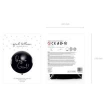 Palloncino in Lattice 39" Nero con Stampa Boy or Girl? Rosa 1mt Nascita e Battesimo