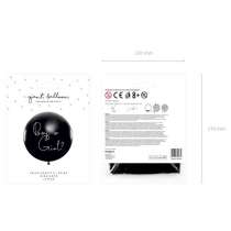Palloncino in Lattice 39" Nero con Stampa Boy or Girl? Celeste 1mt Nascita e Battesimo