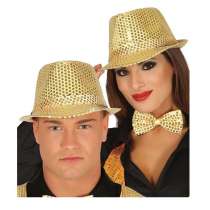 Cappello Gangster con Paillettes Oro Cappelli