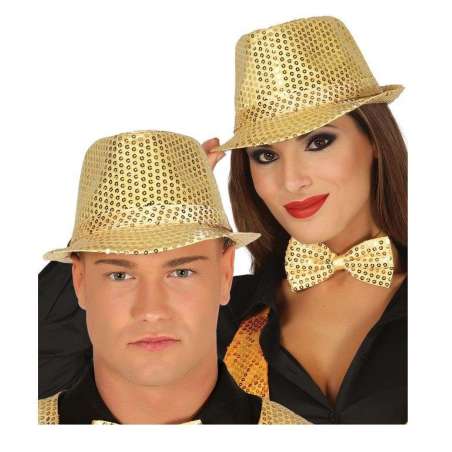Cappello Gangster con Paillettes Oro Cappelli