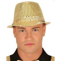 Cappello Gangster con Paillettes Oro Cappelli