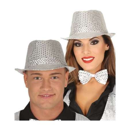 Cappello Gangster con Paillettes Argento Cappelli