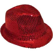 Cappello Gangster con Paillettes Rosso Cappelli