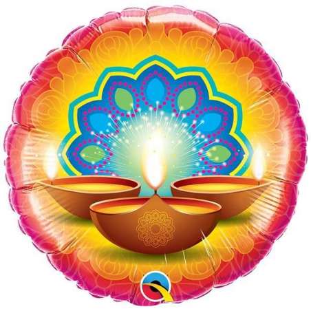 Palloncino in Foil 18" Diwali Indu "Festa delle Luci" Messaggi Speciali