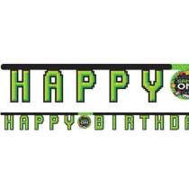 Festone Happy Birthday "Game On" 2.18MT Addobbi e Accessori Videogiochi