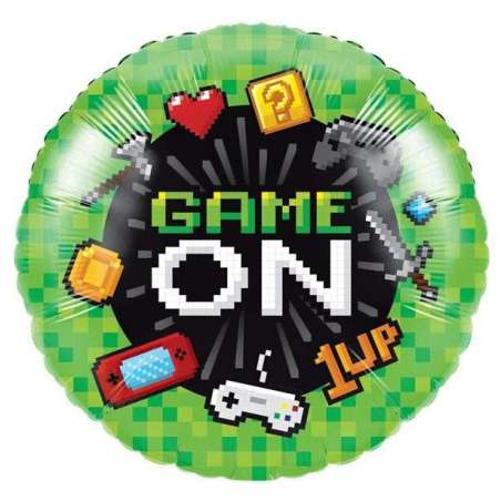 Palloncino in Foil 18" Verde e Nero "Game On" Palloncini Tema Videogiochi