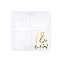 Tovagliolo di Carta 33x33cm Happy Birthday 18anni Metallizzato 20pz Tavola 18° Compleanno