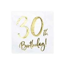 Tovagliolo di Carta 33x33cm Happy Birthday 30anni Metallizzato 20pz Tavola 30° Compleanno