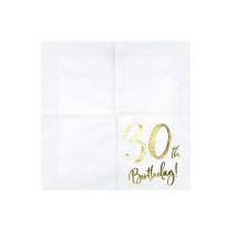 Tovagliolo di Carta 33x33cm Happy Birthday 30anni Metallizzato 20pz Tavola 30° Compleanno
