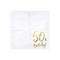 Tovagliolo di Carta 33x33cm Happy Birthday 50anni Metallizzato 20pz Tavola 50° Compleanno