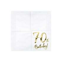 Tovagliolo di Carta 33x33cm Happy Birthday 70anni Metallizzato 20pz 70 Anni