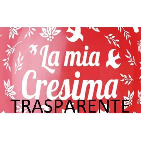 Palloncino in Lattice 31" GS220 Trasparente con Scritta "La mia Cresima" Gemar "Religious Celebrations"