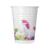 Bicchiere di Plastica 200ml con "Fluffy Unicorn Minion" 8pz Fluffy Unicorn Minions