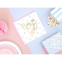 Tovagliolo di Carta 33x33cm per Gender Reveal "Boy or Girl?" 20pz Tavola Gender Reveal Boy or Girl?