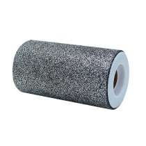 Tulle Scintillante Nero Glitter Argento 25MT Tulle Glitter