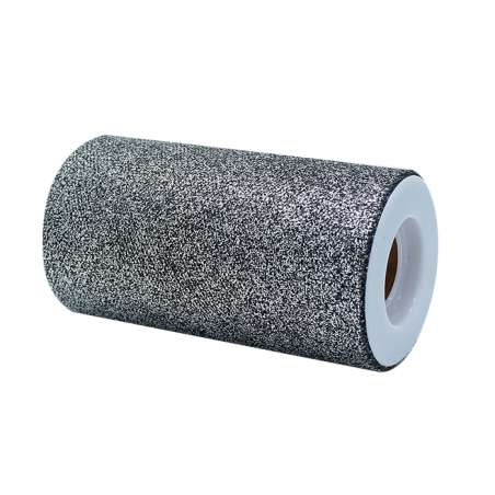Tulle Scintillante Nero Glitter Argento 25MT Tulle Glitter