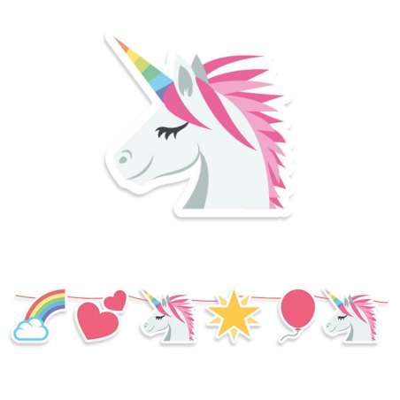 Festone Unicorno Arcobaleno 4mt Festoni e Ghirlande