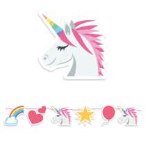 Festone Unicorno Arcobaleno 4mt Festoni e Ghirlande