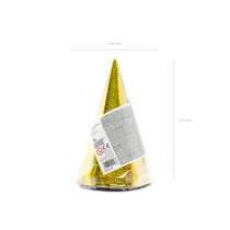 Cappellino a Cono Oro Olografico 6pz Trombette e Cappellini