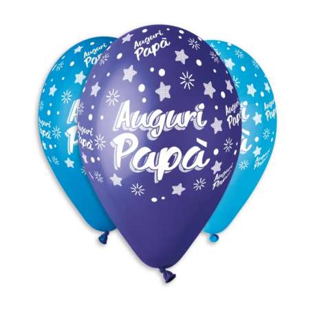 Palloncino in Lattice 12" GS110 Assortito con Scritta "Auguri Papà" 100pz Gemar "Special Occasions"