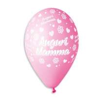 Palloncino in Lattice 12" GS110 Assortito con Scritta "Auguri Mamma" 100pz Palloncini e Addobbi Festa Mamma
