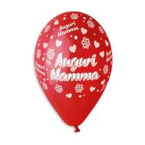 Palloncino in Lattice 12" GS110 Assortito con Scritta "Auguri Mamma" 100pz Palloncini e Addobbi Festa Mamma
