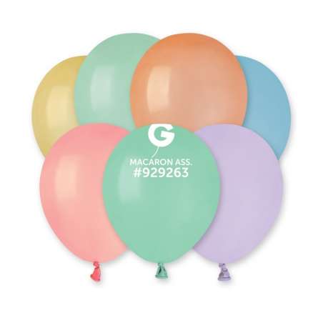 Palloncino in Lattice 5" A50 Macaron Assortito "Assorted 080M" 100pz Gemar Standard 5" A50