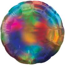 Palloncino in Foil 18" Tondo Arcobaleno Iridescente Festa Tema Arcobaleno