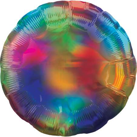 Palloncino in Foil 18" Tondo Arcobaleno Iridescente Festa Tema Arcobaleno