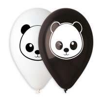 Palloncino in Lattice 13" Bianco e Nero con Stampa Panda 50pz Gemar "Theme & Patterns"
