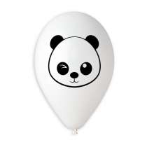 Palloncino in Lattice 13" Bianco e Nero con Stampa Panda 50pz Gemar "Theme & Patterns"