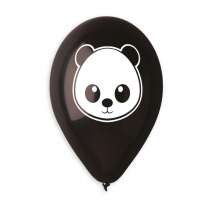 Palloncino in Lattice 13" Bianco e Nero con Stampa Panda 50pz Gemar "Theme & Patterns"