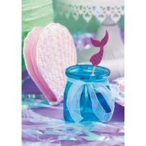 Picks Sagomati Tema Sirena "Mermaid Party" Glitterati 8pz Ariel Sirenetta