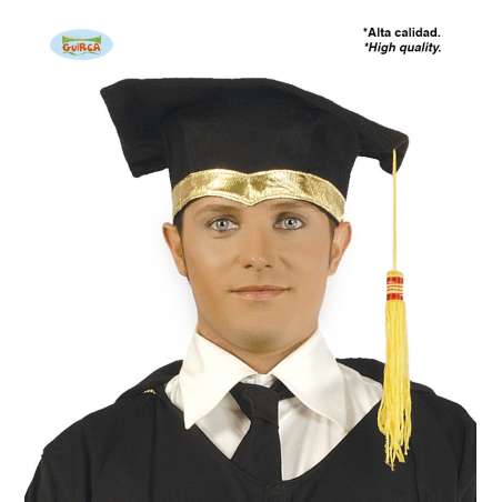 Cappello Tocco Nero e Oro per Studente Addobbi e Accessori Laurea