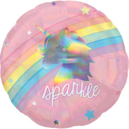 Palloncino in Foil 18" Cigno e Unicorno Arcobaleno "Pastel Rainbow" Unicorno
