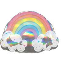 Palloncino in Foil 28" Super Shape Narvalo e Unicorno Arcobaleno Arcobaleno e Nuvole "Happy Rainbow"