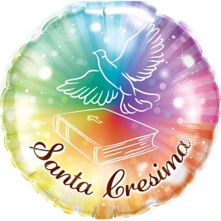 Palloncino in Foil 9" Mini Shape Arcobaleno Santa Cresima Comunione e Cresima