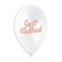 Palloncino in Lattice 13" GMS120 Assortito con Scritta "Just Married" 50pz Gemar "Wedding/Anniversary"